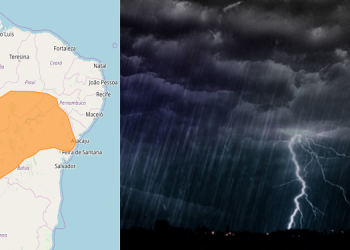 Inmet divulga alerta de perigo para chuvas e ventos fortes em 84 cidades do Piauí